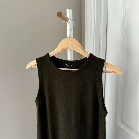 CAARA Wool Angora Maxi Dress in Olive - Picture 9 of 9